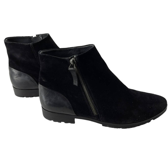 PAUL GREEN DINA BLACK SUEDE ZIP UP ANKLE BOOTIES - Picture 4 of 8